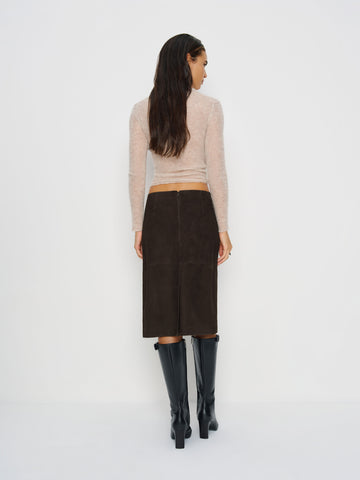 veda barrow leather low waist skirt