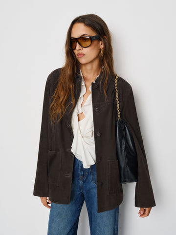 veda lincoln suede shirt jacket