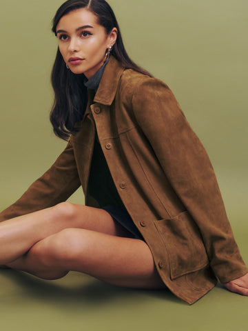 veda lincoln suede shirt jacket
