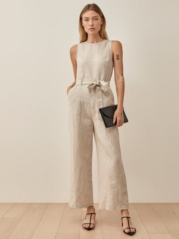 petites naomi linen jumpsuit