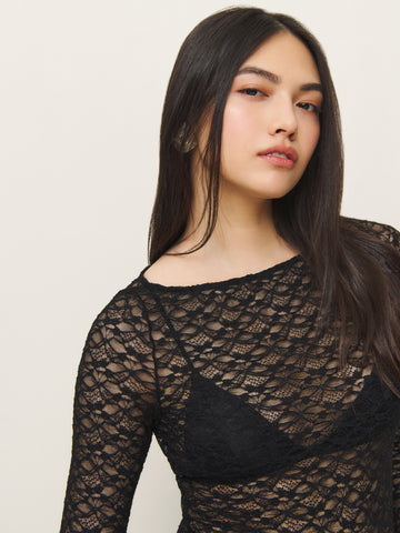 adriano lace knit top