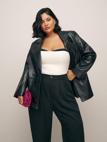 veda dalia relaxed leather blazer es