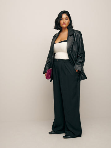 veda dalia relaxed leather blazer es