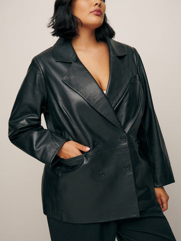 veda dalia relaxed leather blazer es