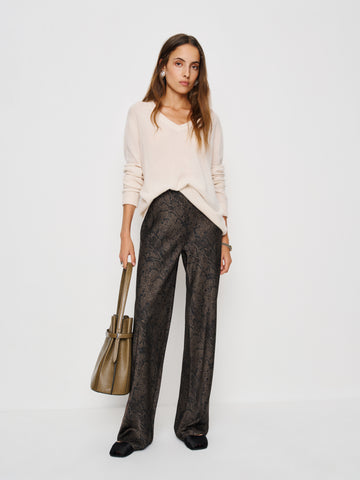 petites gale satin mid rise bias pant