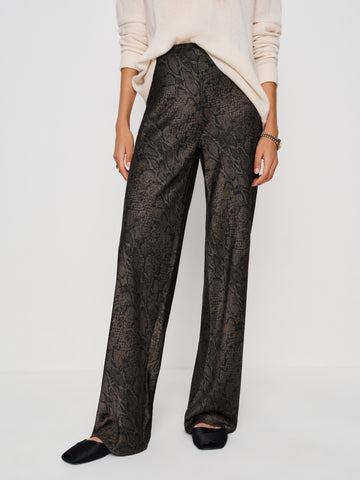 petites gale satin mid rise bias pant