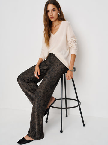 petites gale satin mid rise bias pant