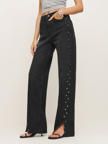 cary high rise slouchy straight leg jeans