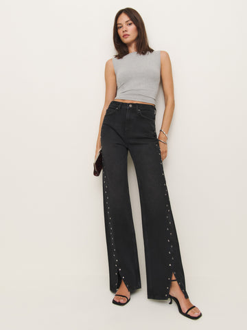 cary high rise slouchy straight leg jeans