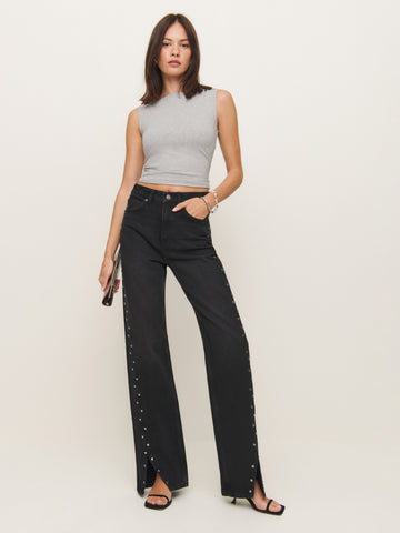 cary high rise slouchy straight leg jeans