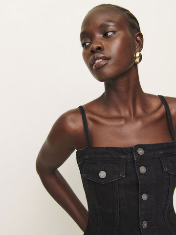 coco denim bustier top