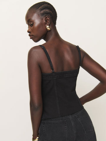 coco denim bustier top