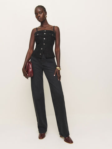 coco denim bustier top