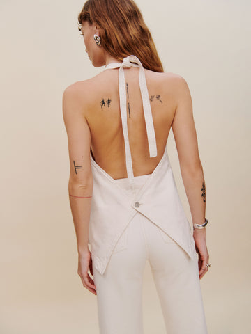 brittany denim halter top