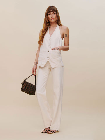 brittany denim halter top