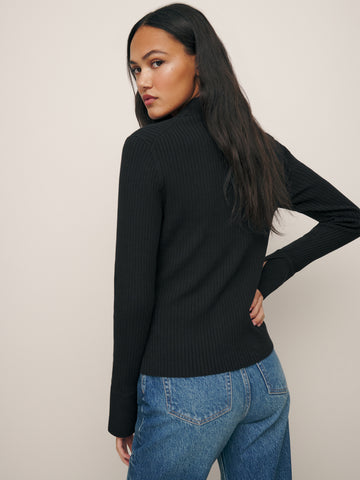 valentina ribbed open cardigan