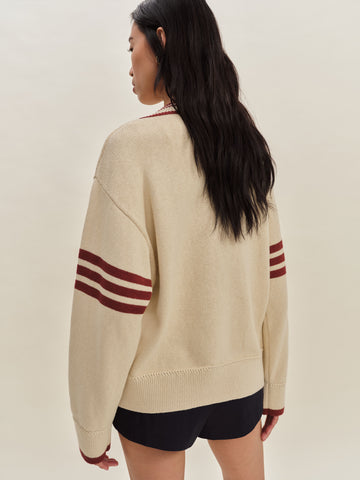 sienna oversized cotton v neck sweater