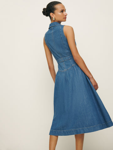 ellison denim midi dress