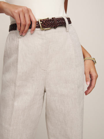 alex linen mid rise pant