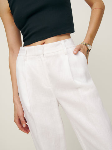 alex linen mid rise pant