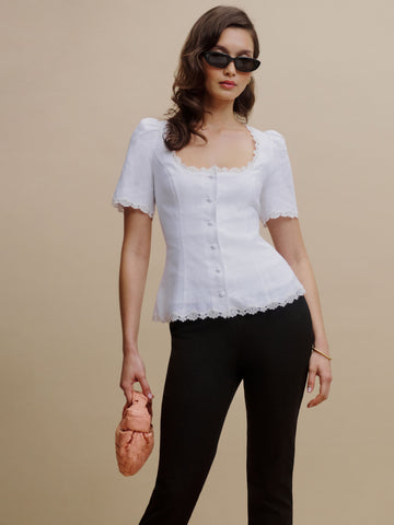anabella linen top