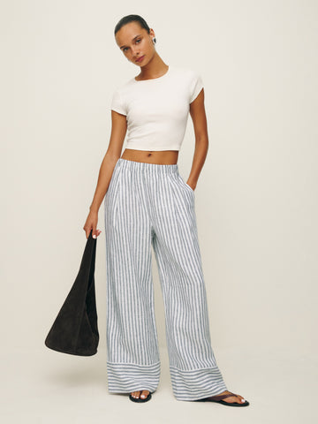 fernando linen wide leg pant
