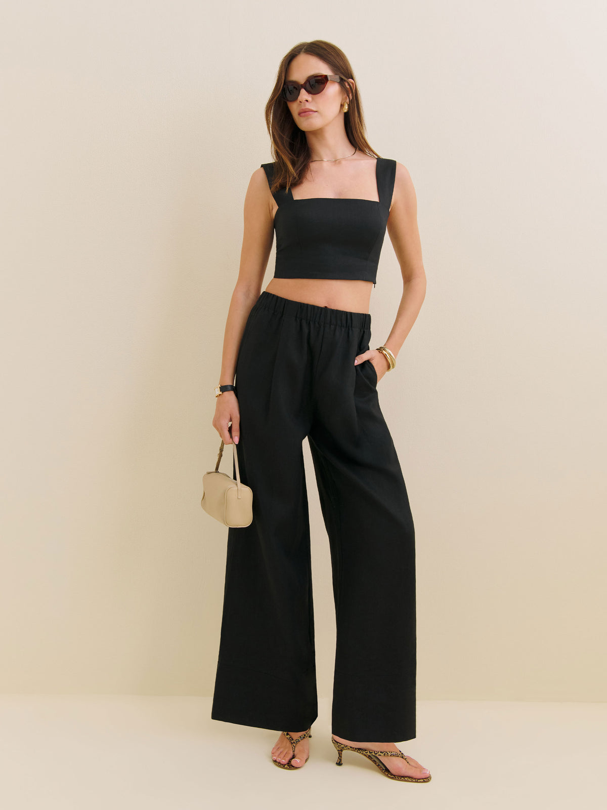 fernando linen wide leg pant