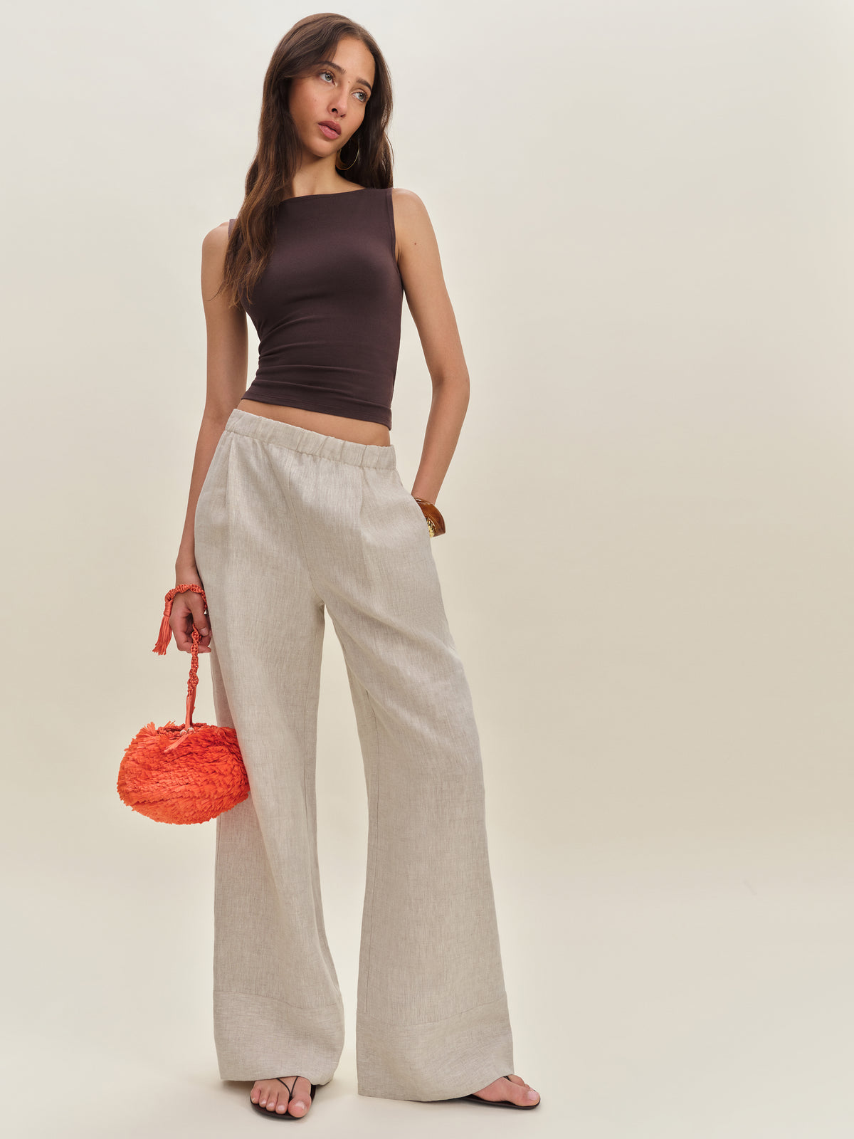 fernando linen wide leg pant