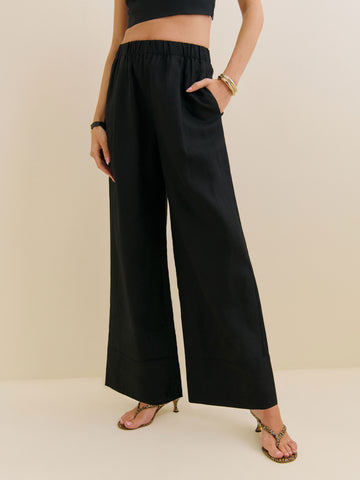 fernando linen wide leg pant