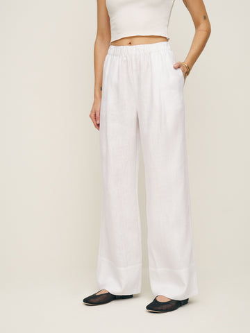 fernando linen wide leg pant