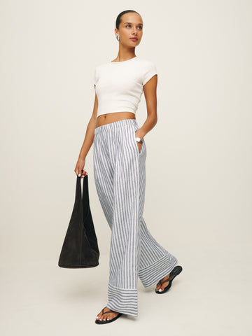 fernando linen wide leg pant