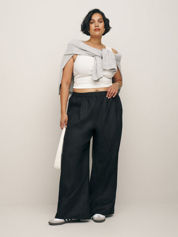 fernando linen wide leg pant es