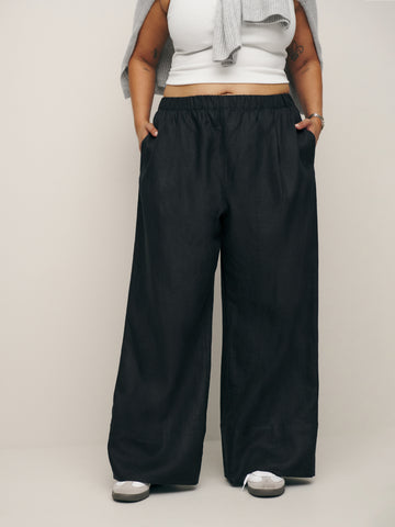 fernando linen wide leg pant es