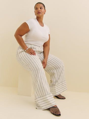 fernando linen wide leg pant es