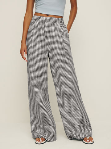 petites fernando linen wide leg pant