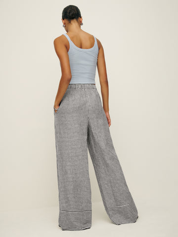 petites fernando linen wide leg pant
