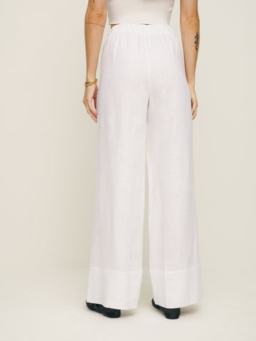 petites fernando linen wide leg pant