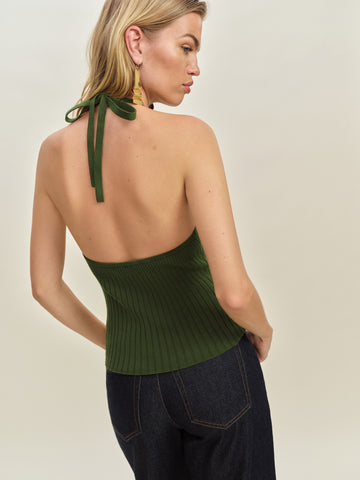 delia ribbed halter top