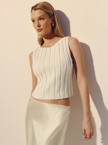 callie cotton ribbed sweater tank