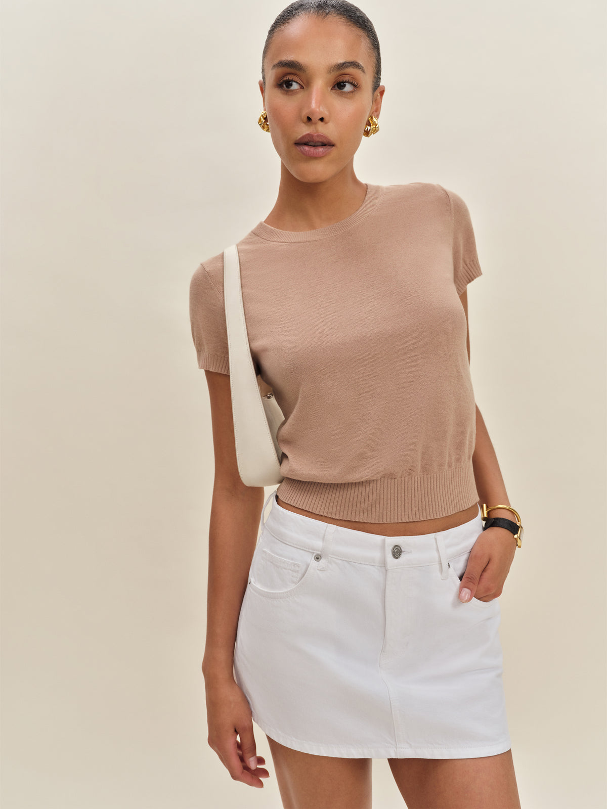 hazel low rise denim mini skirt