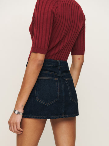 hazel low rise denim mini skirt