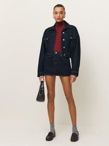 hazel low rise denim mini skirt