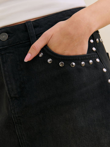 hazel low rise denim mini skirt