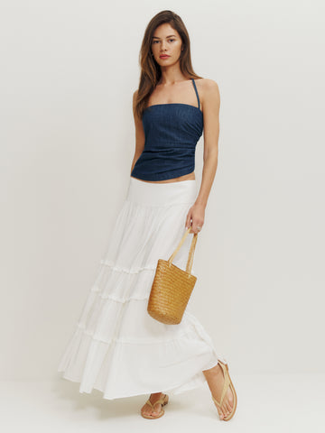 irene denim halter top