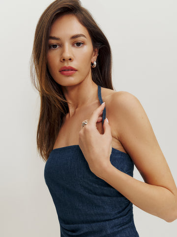 irene denim halter top