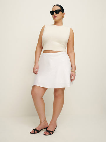 brandy linen skirt es