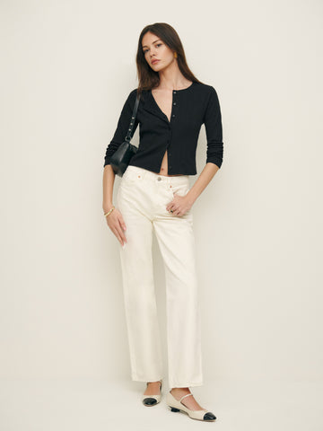 ari pointelle knit cardigan