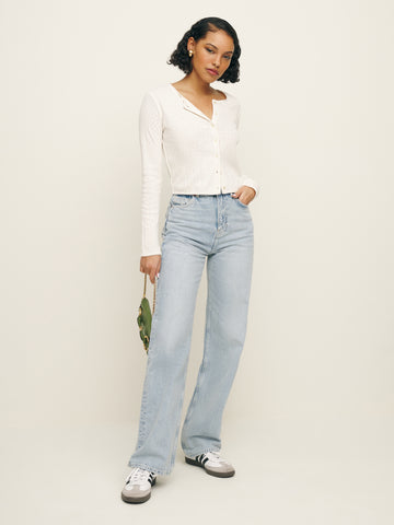 ari pointelle knit cardigan