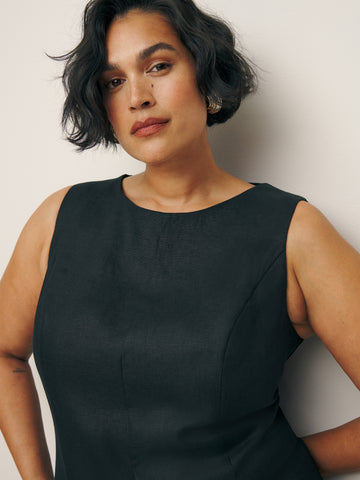 citron linen dress es