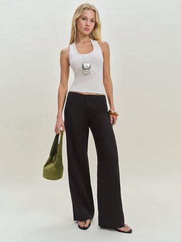 vida linen low rise pant